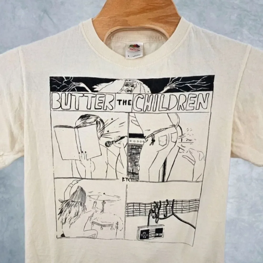 Rare Butter The Children‎ Shirt Size Small Adult Music Band White HTF Pop Cotton